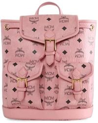 MCM - Aren Logo-Print Buckle-Fastening Backpack - Lyst