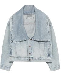 Balenciaga - Oversized-Collar Denim Jacket - Lyst
