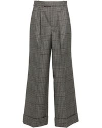 Gucci - Prince Of Wales-check Wool Trousers - Lyst