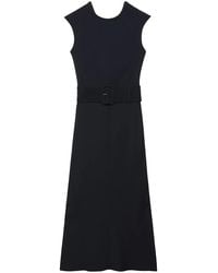 Another Tomorrow - Belted Bias-Cut Midi Dress - Lyst