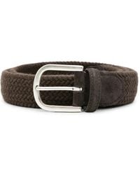Canali - Ceinture À Design Tressé Et Finitions Daim - Lyst