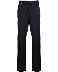 ZEGNA - Logo-Patch Wool Slim-Fit Trousers - Lyst