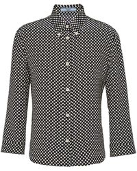 Prada - Marocain Polka-dot Silk Shirt - Lyst
