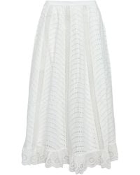 Ulla Johnson - Midi-Rok Met Kant - Lyst