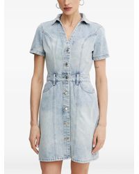 Morgan - Rogla Button-Up Short-Sleeve Mini Dress - Lyst