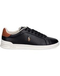 Polo Ralph Lauren - Logo-Embroidered Leather Sneakers - Lyst