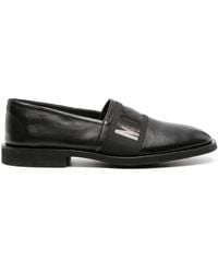 Moschino - Logo-print Leather Loafers - Lyst