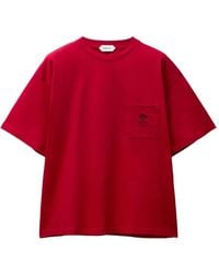 Versace - Katoenen-Jersey T-Shirt Met Borduurwerk - Lyst