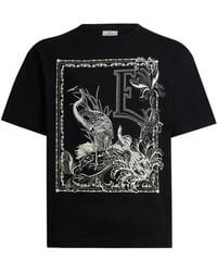 Etro - Katoenen T-Shirt Met Print - Lyst