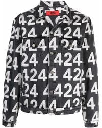 424 - Logo-Print Cotton-Blend Denim Jacket - Lyst