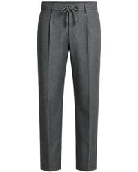 Peserico - Drawstring-Waist Pressed-Crease Trousers - Lyst