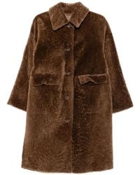 Manzoni 24 - Shearling Button-Up Coat - Lyst