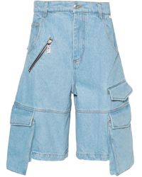 Gcds - Pantalones Vaqueros Cortos Con Placa Del Logo - Lyst