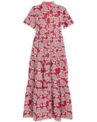Erdem - Floral-Embroidered Midi Shirt Dress - Lyst