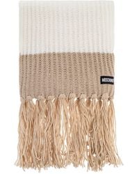 Moschino - Ribbed-Knit Fringed Scarf - Lyst