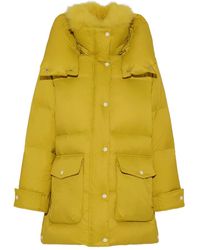 Yves Salomon - Hoodedlambshearling Down Coat - Lyst