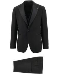 Tagliatore - Peak-Lapel Single-Breasted Three-Piece Wool Suit - Lyst