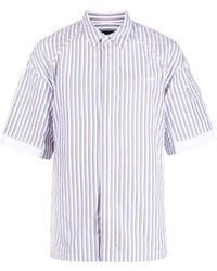 Juun.J - Short-sleeved Striped Cotton Shirt - Lyst