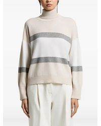 Peserico - Striped Roll-Neck Jumper - Lyst