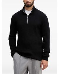 Lindbergh - Ribbed-Knit Quarter-Zip Sweater - Lyst