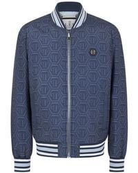 Philipp Plein - Monogram-Print Bomber Jacket - Lyst