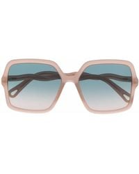 Chloé - Zelie Square-Frame Sunglasses - Lyst