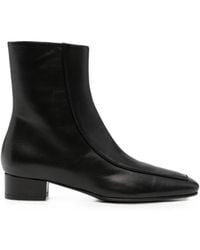 Herbert Levine - Shadow Ban Square-Toe Leather Ankle Boots - Lyst