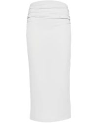 Patrizia Pepe - Draped Ruched Midi Skirt - Lyst