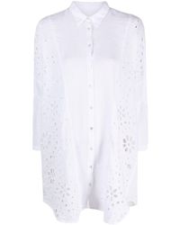 120% Lino - Camisa con bordado floral - Lyst