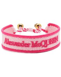 Alexander McQueen - Skull-charm Embroidered Bracelet - Lyst