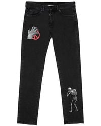 Off-White c/o Virgil Abloh - Graphic-Print Jeans - Lyst