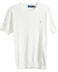 Polo Ralph Lauren - Ribbed-Knit Logo-Embroidered T-Shirt - Lyst