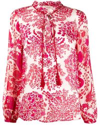 Twin Set Blusa con estampado floral abstracto - Rojo