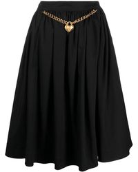 Moschino - Heart-Charm Ruched Midi Skirt - Lyst
