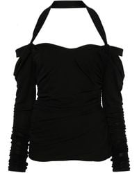 The Attico - Halterneck Long-Sleeves Mini Dress - Lyst