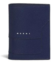 Marni - Logo-Print Leather Wallet - Lyst
