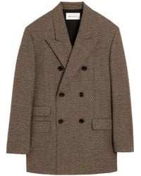 Ami Paris - Wollen Blazer Met Dubbele Rij Knopen En Pied-De-Poule Patroon - Lyst