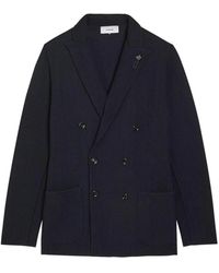 Lardini - Double-Breasted Knitted Blazer - Lyst