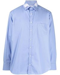 Kolor - Patchwork-detail Long-sleeve Shirt - Lyst