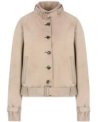 Giorgio Armani - Stand-Collar Leather Jacket - Lyst
