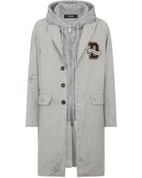 DSquared² - Single-Breasted Hooded Coat - Lyst
