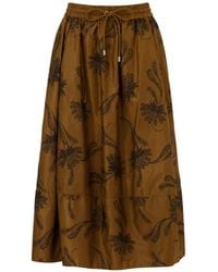 Cinq À Sept - Sirani Paisley Fan Embroidered Midi Skirt - Lyst