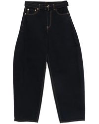 Sacai - Belted Contrast-Stitch Jeans - Lyst