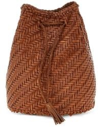 Dragon Diffusion - Pompom Double Jump Leren Bucket-Tas - Lyst