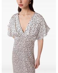 Gaelle Paris - Polka-Dot V-Neck Midi Dress - Lyst