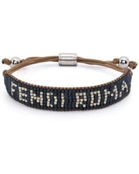 Fendi - Signature Bead-logo-detail Bracelet - Lyst