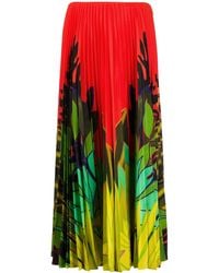 Valentino Garavani - Mirrored Monkeys Forest Pleated Skirt - Lyst