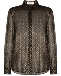 Saint Laurent Chemise à pois - Noir