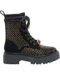 Kurt Geiger - Stud-Embellished Lace-Up Boots - Lyst