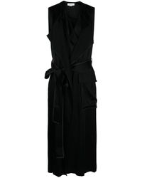 Victoria Beckham - Belted Sleeveless Midi Dress - Lyst